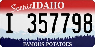ID license plate I357798