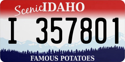 ID license plate I357801
