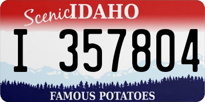 ID license plate I357804