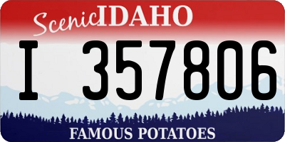 ID license plate I357806
