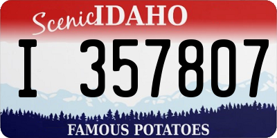 ID license plate I357807