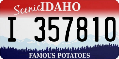 ID license plate I357810
