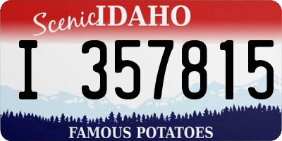 ID license plate I357815