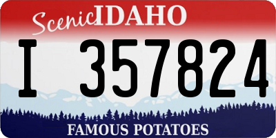 ID license plate I357824