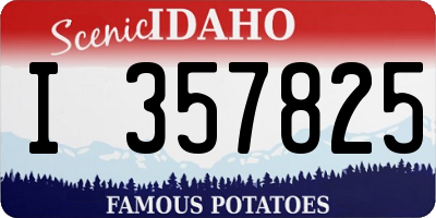 ID license plate I357825