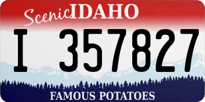 ID license plate I357827