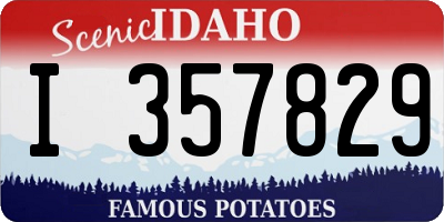 ID license plate I357829