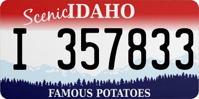 ID license plate I357833