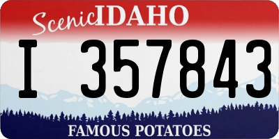 ID license plate I357843