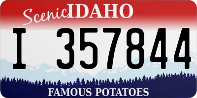 ID license plate I357844