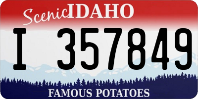 ID license plate I357849