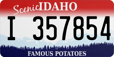 ID license plate I357854