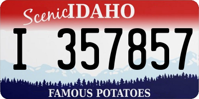 ID license plate I357857