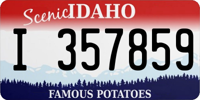 ID license plate I357859