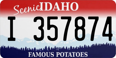 ID license plate I357874