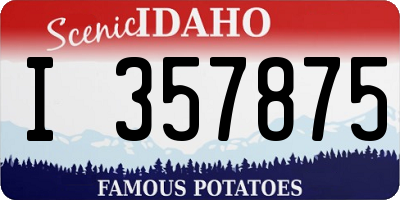 ID license plate I357875