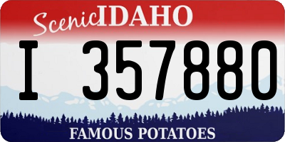ID license plate I357880