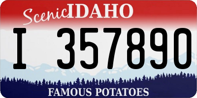 ID license plate I357890