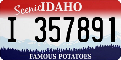 ID license plate I357891