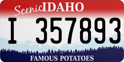 ID license plate I357893