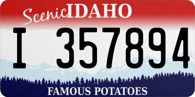 ID license plate I357894