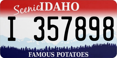 ID license plate I357898