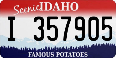 ID license plate I357905