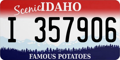 ID license plate I357906
