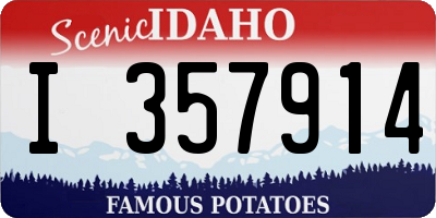 ID license plate I357914