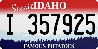 ID license plate I357925