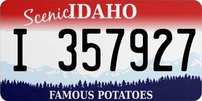 ID license plate I357927
