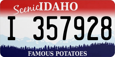 ID license plate I357928