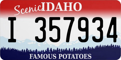 ID license plate I357934
