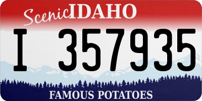 ID license plate I357935