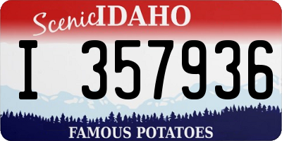 ID license plate I357936