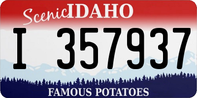 ID license plate I357937