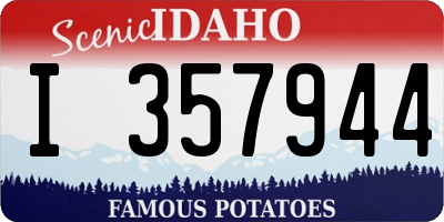 ID license plate I357944
