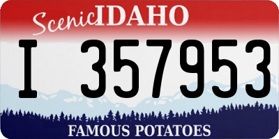 ID license plate I357953
