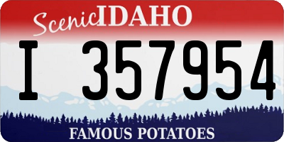 ID license plate I357954