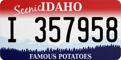 ID license plate I357958