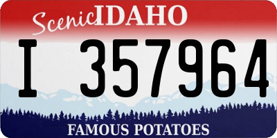 ID license plate I357964
