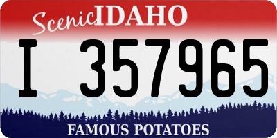 ID license plate I357965