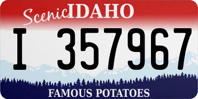 ID license plate I357967