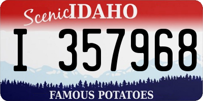 ID license plate I357968