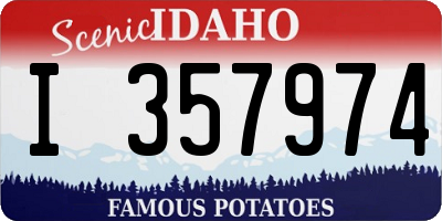 ID license plate I357974