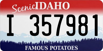 ID license plate I357981