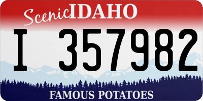ID license plate I357982