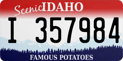 ID license plate I357984