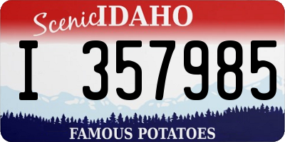 ID license plate I357985