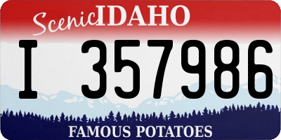 ID license plate I357986